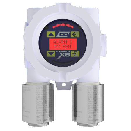 TOc-903-X5 Dual Gas Detector with Red Alarm Display V2