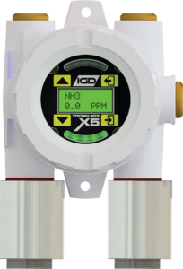TOC-903-X5 ATEX gas detector in normal operation with 2 sensors attached